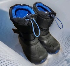 Cat Jack Thermolite Waterproof Snow Boots Size 2 Black w/Blue
