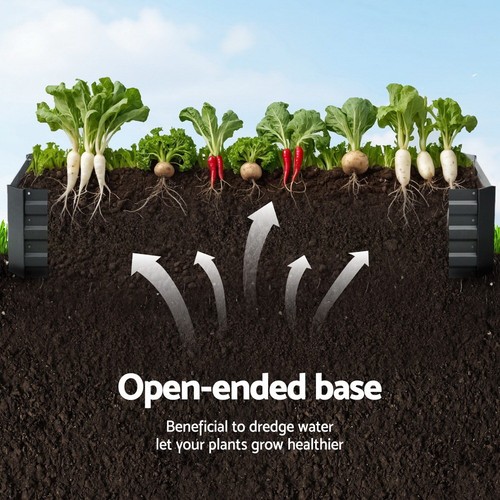 Green Fingers 2x Garden Bed 210x90cm Planter Box Raised Container Galvanise Herb - Picture 5 of 9