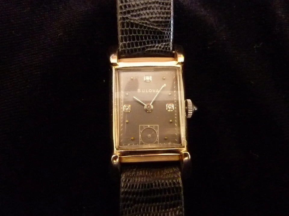 RELOJ BULOVA ART DECO ORO BLANCO MACIZO 14K ASAS ARAÑA ESFERA DIAMANTE EXCELENTE AÑOS 50 Foto 2 de 4