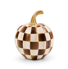 MacKenzie-Childs Chocolate Check Mini Pumpkin