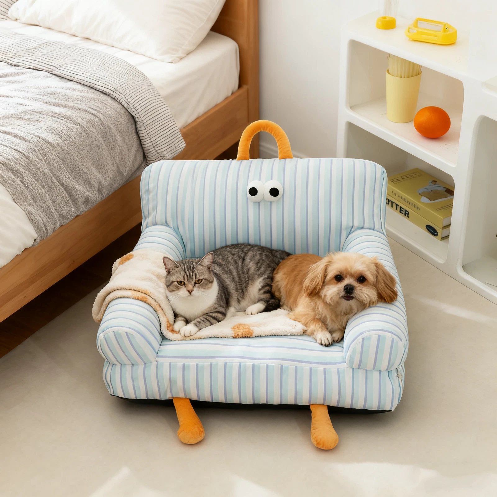 Dog Bed, Sofa Style Cat Bed, Winter Warm Fleece Mat, Washable Removable Cover
Opens in a new window