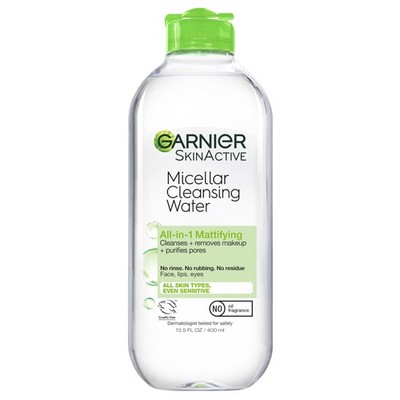 Garnier Micellar Water for Oily Skin, Facial Cleanser & Makeup Remover, Mattifyi