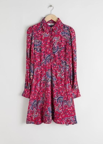 Women & Other Stories Dress Red Viscose 38 #3HNX