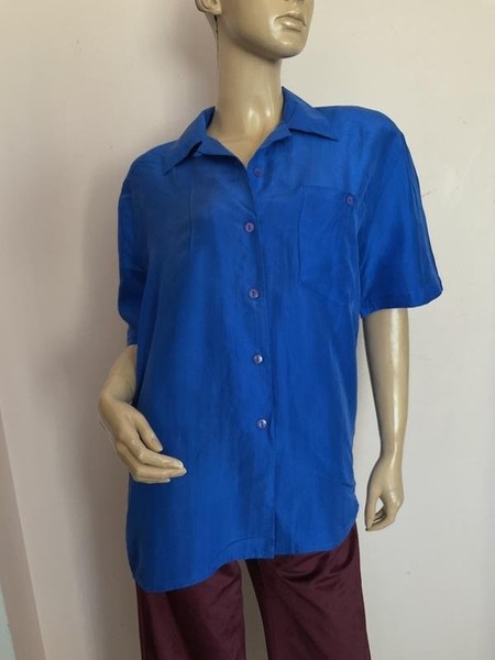 Women Betty Barclay Shirt Navy Silk 40 / L / 48