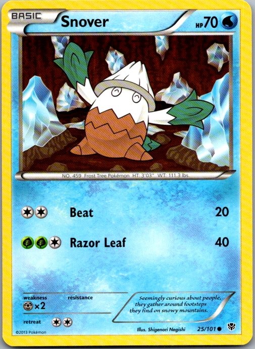Snover 25/101 Common Plasma Blast Pokemon Lightly Played