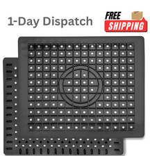 WILLKOMMEN 2 Pack Kitchen Sink Mat 12x10 Inch Rubber Drain Grid Black