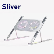 Aluminum Laptop Stand Foldable Desk Riser Mute Cooling Fan Adjustable Notebook S