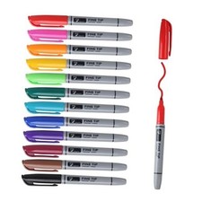 12 Permanent Markers - Assorted Colors Drawing Marker 12-pack assorted colors