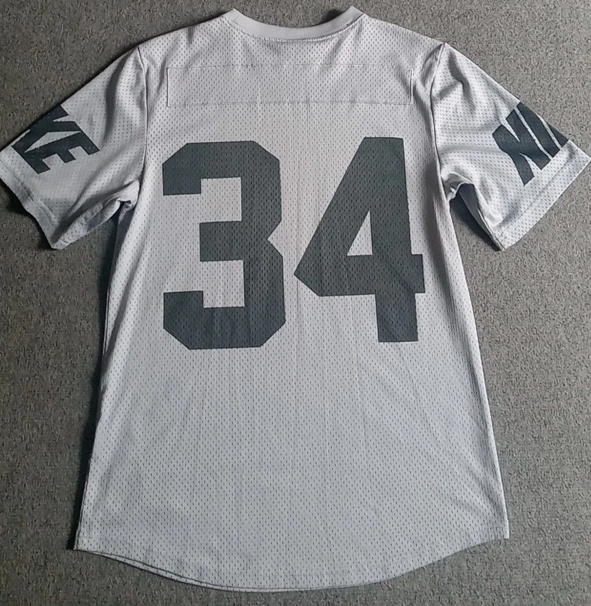 Camiseta Nike Bo Jackson Los Angeles Raiders Para Hombre Pequeña Malla Camiseta #34 Gris Usada en Excelente Condición Foto 4 de 4