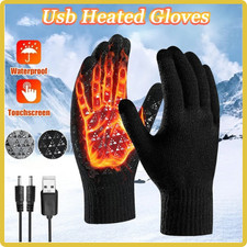 Heated Gloves Electric Rechargeable Battery Hand Warm Windproof Thermal Winter