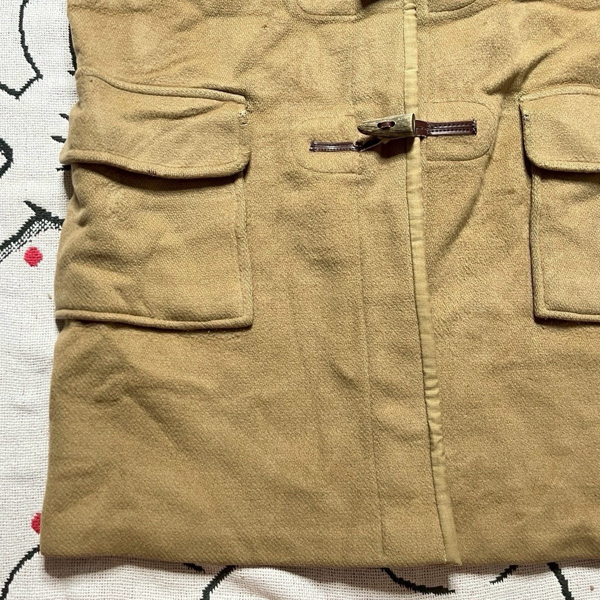 Vintage 70s 80s Burberry Hooded Duffle Coat Nova Check Beige 