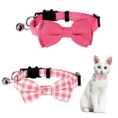 2 Stück Kätzchen Fliege Halsband mit Glocke süße Katze für Mädchen Junge Katzen rosa 