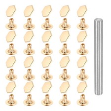 50 Pcs Crystal Rivet 13mm Rhinestone Stud with Installation Tool, Gold