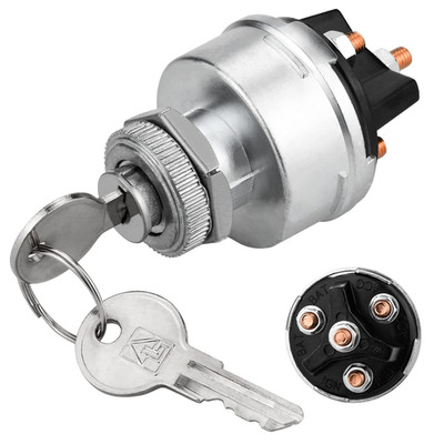 Universal 4-Position Ignition Switch with Key for 12V Vehicles and Equipment