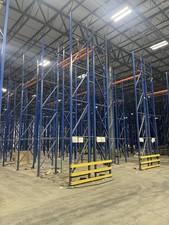 Interlake Teardrop Style 42&rdquo; x 25&rsquo; Pallet Rack Upright Frame.  3x3 Closed Back.