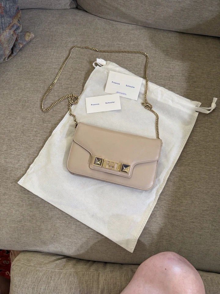 Bolso Bandolera Proenza Schouler Cuero Desnudo PS11 Cartera con Cadena Foto 2 de 4