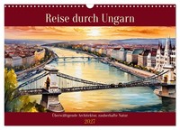"Calendar 2027 · US Version · Journey Through Hungary (Wall Calendar 2027 17\" × 1"