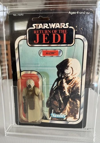 Vintage Star Wars Return of the Jedi 4-Lom MOC W/AFA Style Case Embossed Bubble