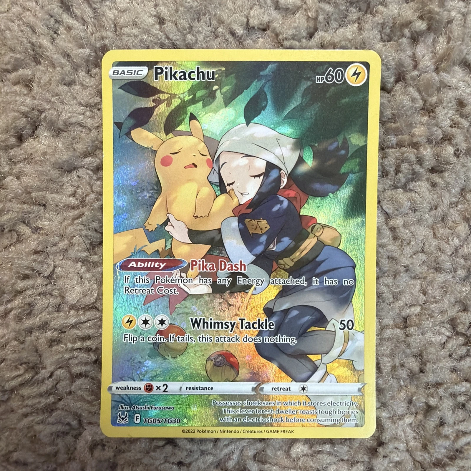 Pokémon Pikachu Lost Origin Trainer Gallery TG05/TG30 Ultra Rare Holo Basic 60