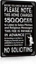 No Soliciting Sign for House Funny No Soliciting Sign for Front Door Home Yard, 
