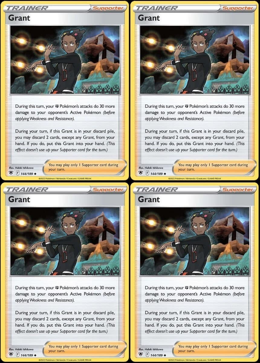 Grant - 144/189 - Pokemon Astral Radiance Trainer Card Set - x4 - Playset