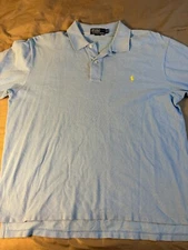 Polo by Ralph Lauren Golf Polo Shirt Men XL Blue Short Sleeve Logo High Low Slit