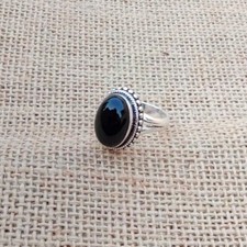 Pleasing Black Onyx Gemstone 925 Sterling Silver Handmade Ring All Size H-10