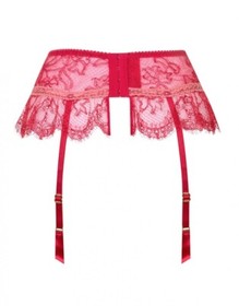 Agent Provocateur ALANNAH Suspender L/4 NWT Red & Pink Orig. $250 RARE! [O]