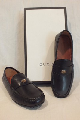 gucci leather driver with bee