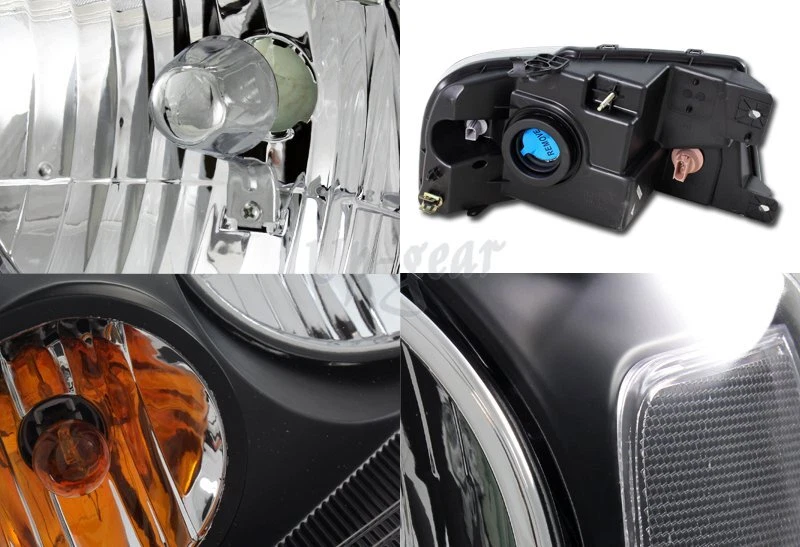 Faros con lentes transparentes carcasa negra para Ford F-150/F150 con lámparas reflectoras transparentes Foto 2 de 3