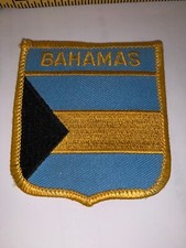 BAHAMAS SHIELD FLAG EMBROIDERED PATCH - IRON-...