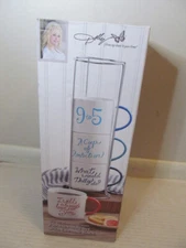 Dolly Parton 4pc Stoneware Phrases Mug Set with Chrome Rack