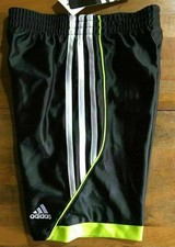 ADIDAS Climalite Shorts - Little Boy's Size 4 black/yellow/white NWT 24