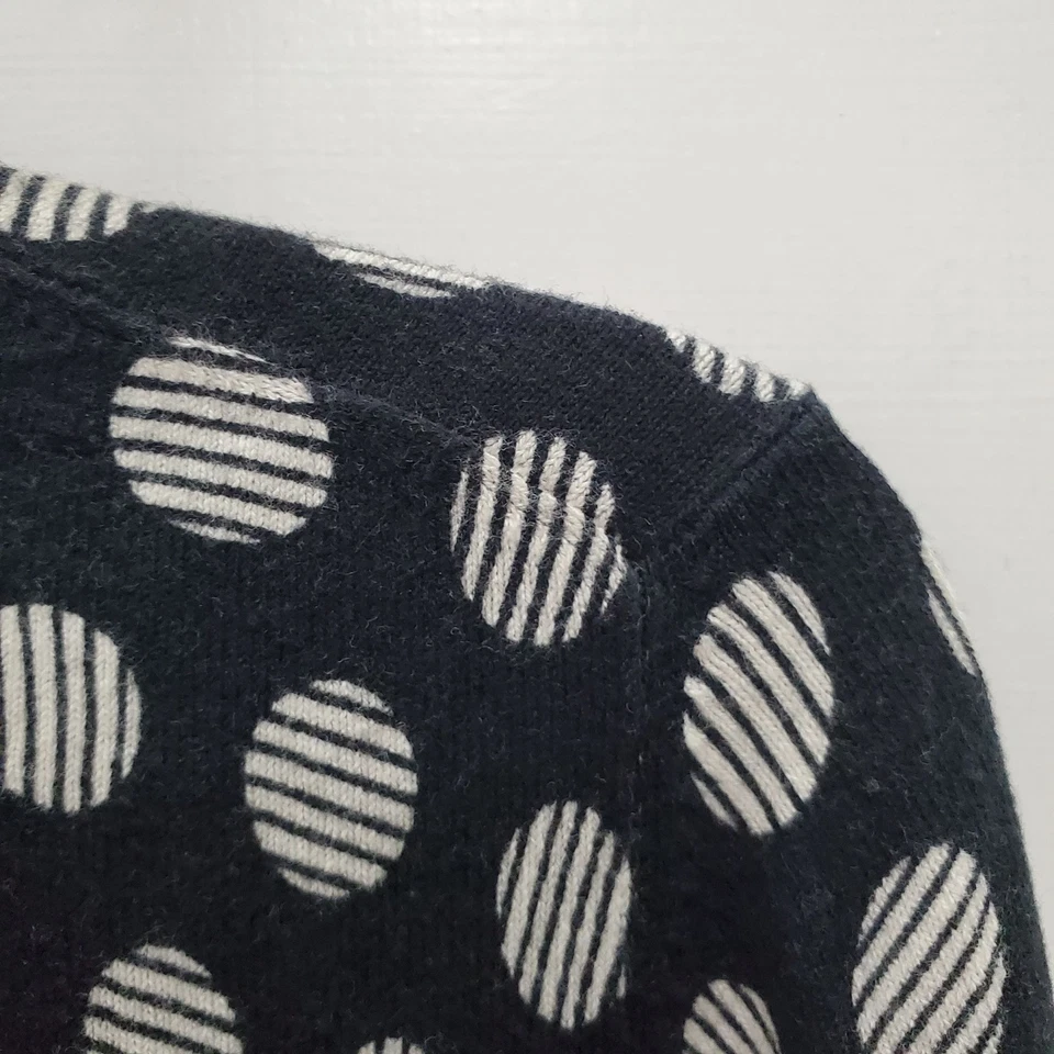 Cárdigan para mujer Merona Y2K negro blanco a lunares tejido suave 3/4 botones talla XS Foto 3 de 4