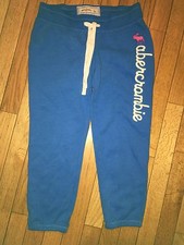 NWOT Abercrombie Girls Large Classic Banded Blue Sweatpants Pink Moose Gym