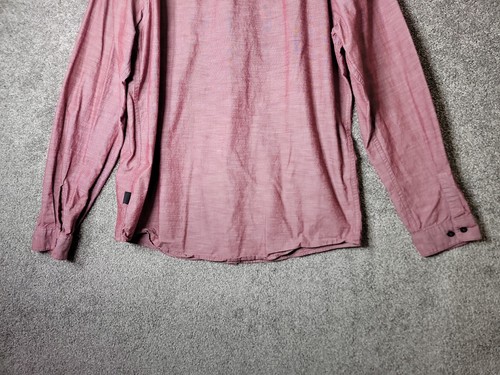 Patagonia Organic Cotton Mens L Red Button Up Shirt Long Sleeve Collar - Picture 9 of 10