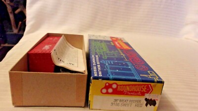 HO Scale Roundhouse 36' Box Car, Swift Meats, Red, #3186 BNOS