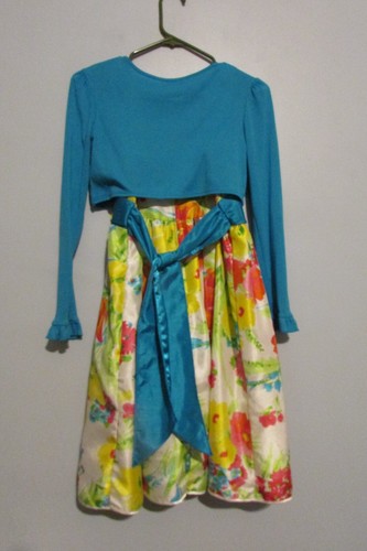 Girls Pinky Floral Dress with Shrug Size 14 EUC!!! - Picture 2 of 3