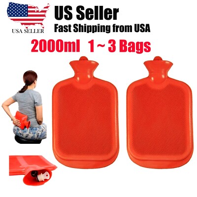 Classic Red Rubber Hot Water Bottle - For Soothing Heat Therapy Or Cold Relief