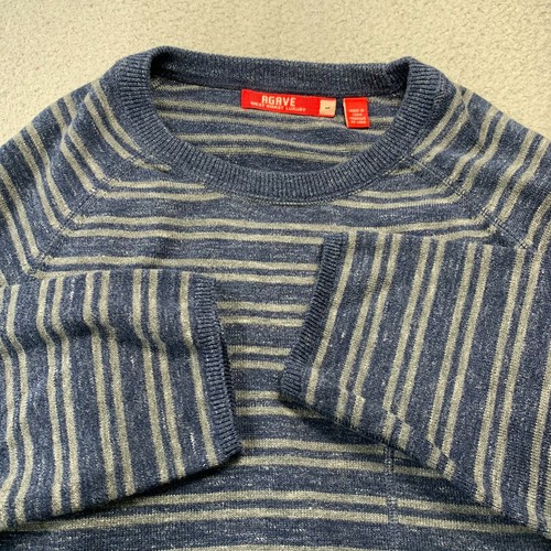 AGAVE maglione uomo taglia grande pullover felpa a righe blu - Foto 7 di 9