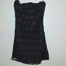 NEW JUICY COUTURE $298 BLACK STRAPLESS LACE DRESS SZ 8