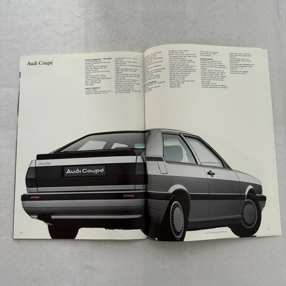 Folleto de ventas Audi cupé catálogo publicidad Audi cupé GT 1985 Foto 3 de 4