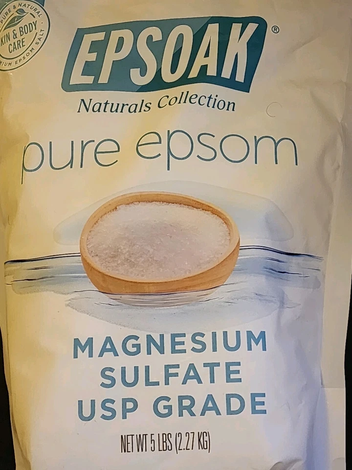 Bolsa a granel resellable Epsoak Epsom Salt 5 lb, sulfato de magnesio USP. Sin perfume, Ma Foto 3 de 4