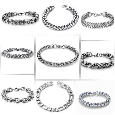 Restposten Schmuck 10 Stk Edelstahl 316 Armbänder im Mix Herren Armbänder Neu