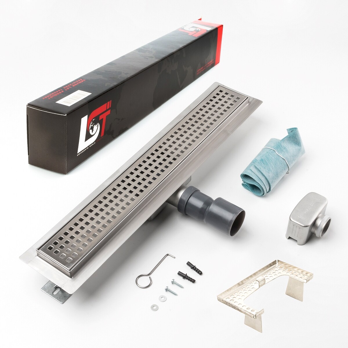 Shower Channel Square 500x70mm Drain Shower Grate With Steel Siphon Hair Sieve