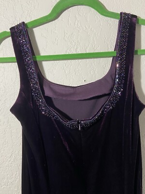 Velvet Maxi Dress Formal Deep Purple Sz 6 Romantic Goth Regal Sleeveless Cosplay