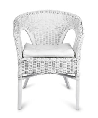 Poltroncina POLTRONA rattan bianco shabby ALLISS VIMINI NATURALE