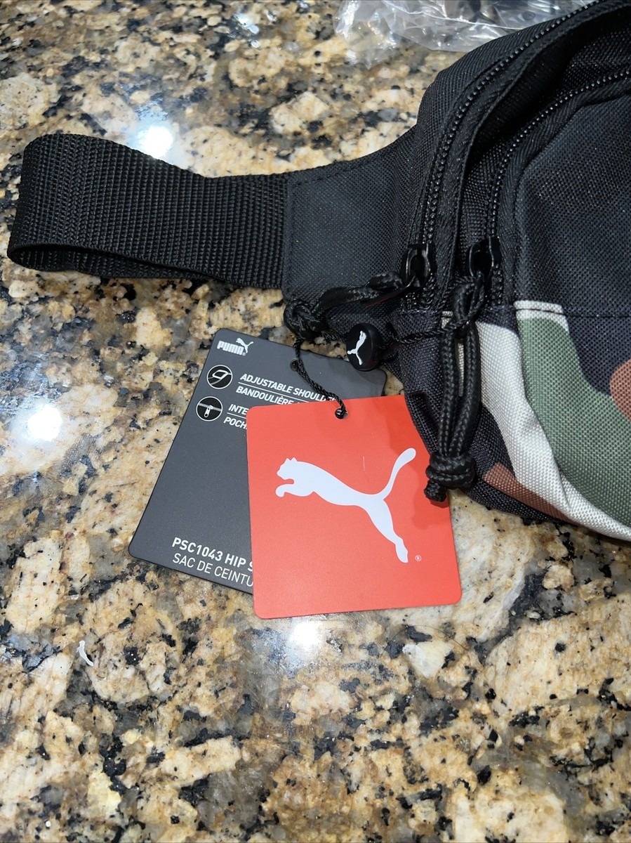 Puma Fanny Pack PSC1043 One Size Black/ Camo Double Zip Pockets Personal Hip  Bag | eBay