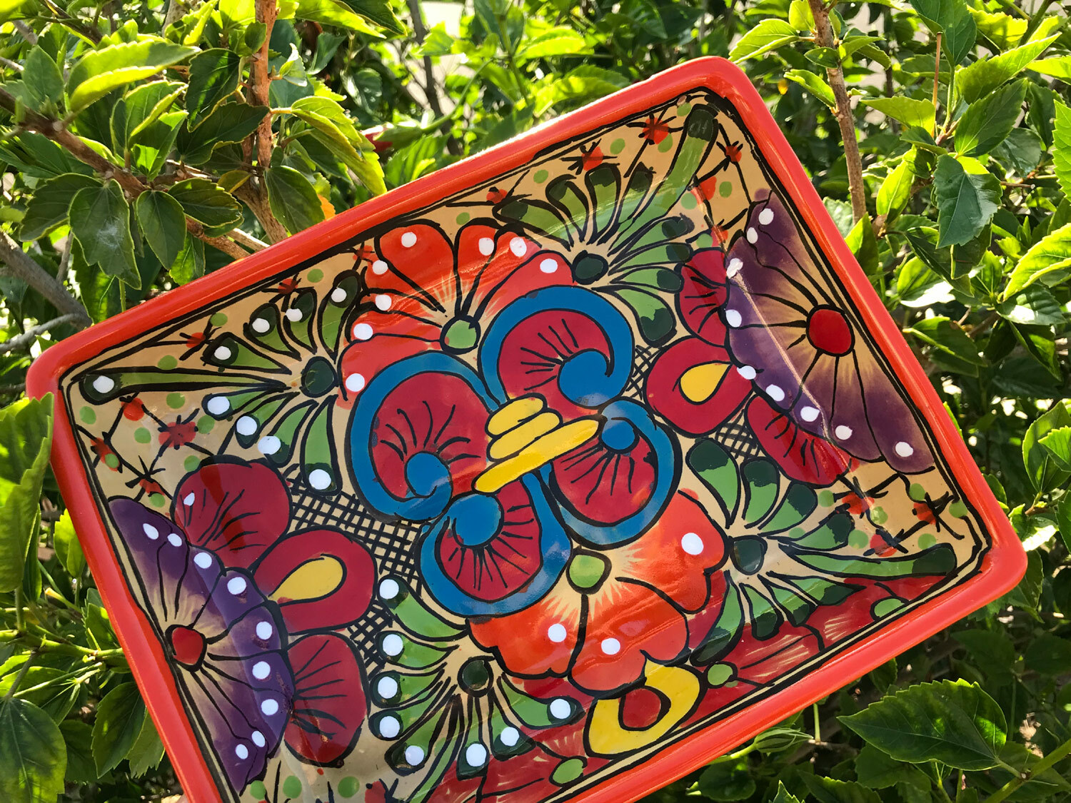 Talavera Ceramic Salad Dish Bowl Plate 9'' Mexico Hand Painted Art Decor Yellow eBay