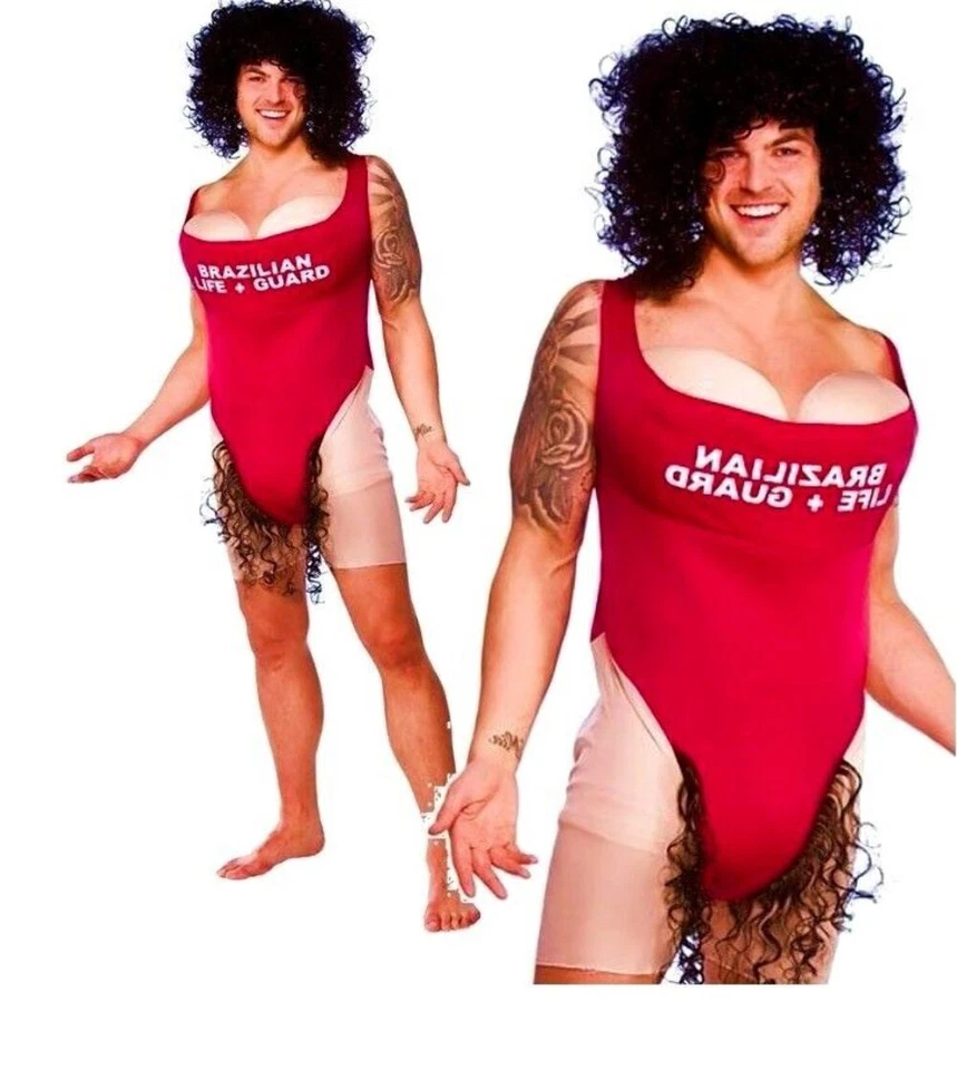 WICKED Adult Scary Mary Hairy Stag Funny Novelty Freshers Mens Fancy Dress Costume New